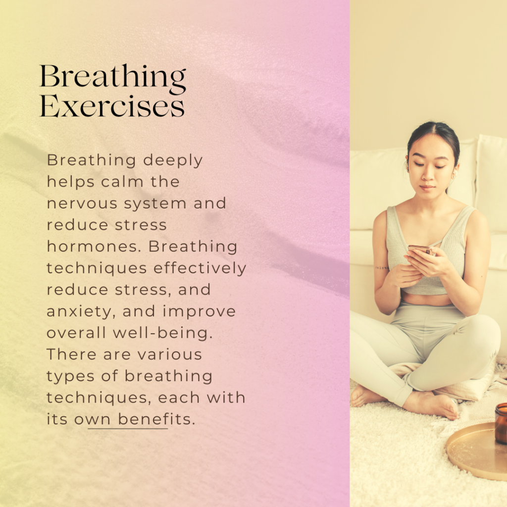 Breathing exercises, relaxation techniques for anxiety 